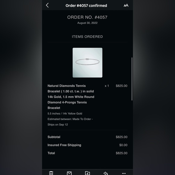 1.00 ctw Diamond tennis bracelet 5.5 length - Picture 5 of 5